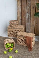 Water Hyacinth Basket Set of 4 - 520 X 300 X 350