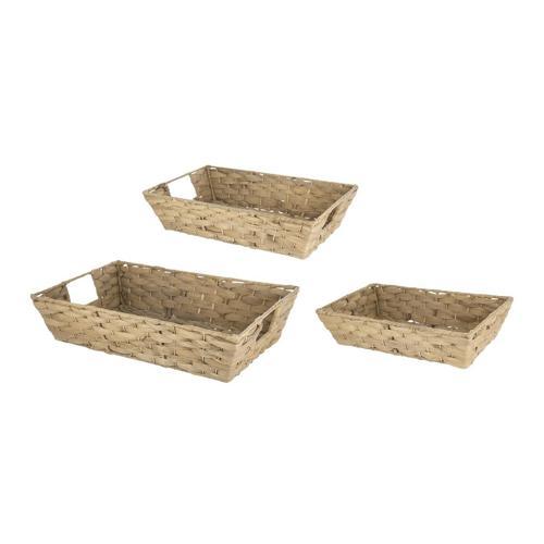 Water Hyacinth Tray Set of 3 - 420 X 280 X 100