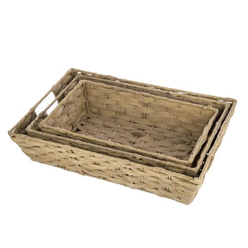 Water Hyacinth Tray Set of 3 - 420 X 280 X 100