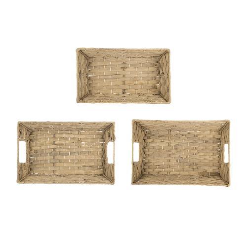 Water Hyacinth Tray Set of 3 - 420 X 280 X 100