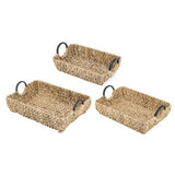 Water Hyacinth Tray Set of 3 - 500 X 350 X 120