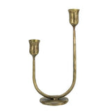 Gold Candle Holder - 160 X 90 X 290