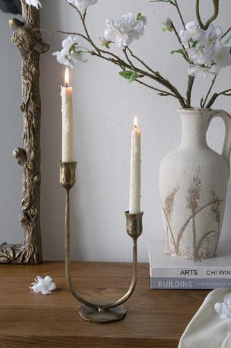 Gold Candle Holder - 160 X 90 X 290