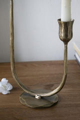Gold Candle Holder - 160 X 90 X 290