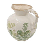 Ceramic Green Floral Vase - 205 X 165 X 185