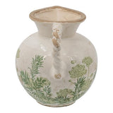 Ceramic Green Floral Vase - 205 X 165 X 185