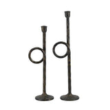 Iron Candle Holder Set of 2 - L:130x100x457; S: 130x100x380