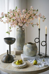 Iron Candle Holder Set of 2 - L:130x100x457; S: 130x100x380