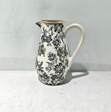 Black Floral Ceramic Jug - Black - 205 X 145 X 255