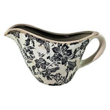 Black Floral Ceramic Jug - Black - 240 X 125 X 140