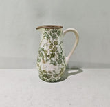 Green Floral Ceramic Jug - Green - 205 X 145 X 255