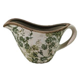 Green Floral Ceramic Jug - Green - 240 X 125 X 140