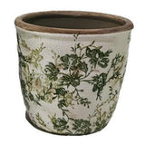 Green Floral Pot - Green - 145 X 145 X 135