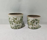 Green Floral Pot - Green - 145 X 145 X 135
