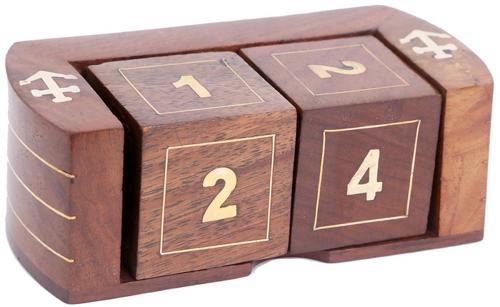 Wooden Date Set Walnut Finish