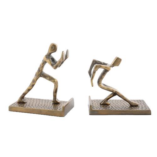 Aluminium Pushing People Bookends - 1 Pair