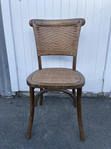 Rattan Weave Dining Chair - Antique Oak - 500 X 530 X 890
