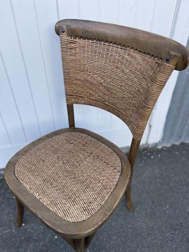 Rattan Weave Dining Chair - Antique Oak - 500 X 530 X 890