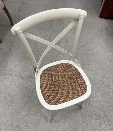 Cross Back Chair - Antique White - 500 X 530 X 890