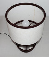 Bamboo & Linen Table Lamp - Natural / Black