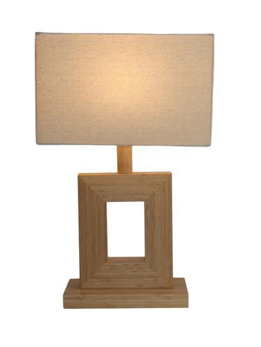 Bamboo & Linen Table Lamp - Natural - 350 X 200 X 580