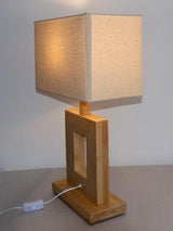 Bamboo & Linen Table Lamp - Natural - 350 X 200 X 580