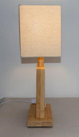 Bamboo & Linen Table Lamp - Natural - 350 X 200 X 580
