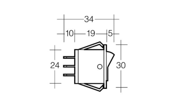 Off / On Rocker Switch With Blue Led