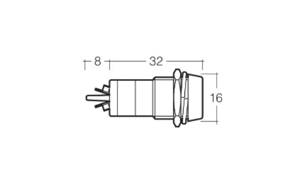 12 Volt Chrome Pilot Lamp With Amber Led