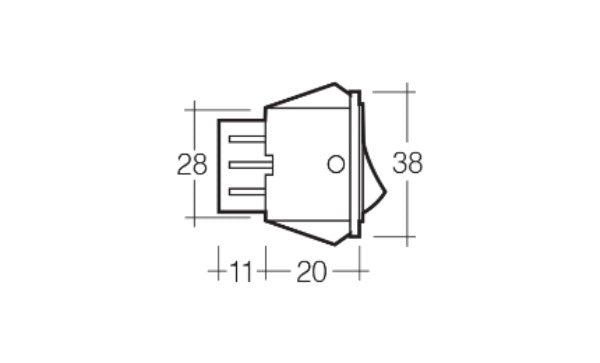 Off / On Rocker Switch With Red Led And Driving Lamp Symbol