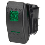12 Volt Illuminated Off / On Sealed Rocker Switch (Green)