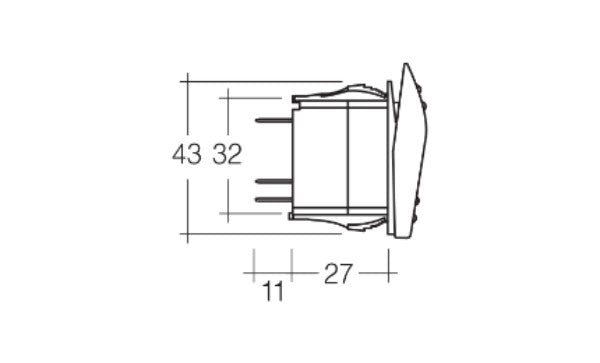 12 / 24v Off / Momentary (On) Led Illuminated Sealed Rocker Switch (Red)