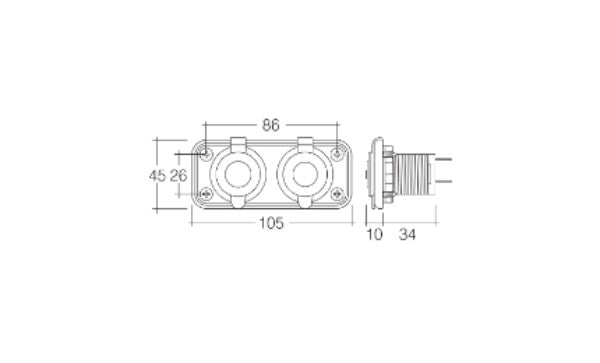 Heavy-Duty Twin Accessory Sockets