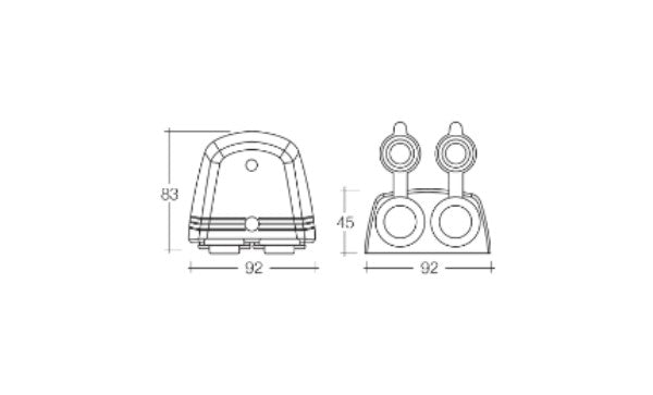 Heavy-Duty Twin Surface Mount Accessory Sockets