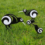 Garden Stakes Set - Kiwi Family Freestanding Art