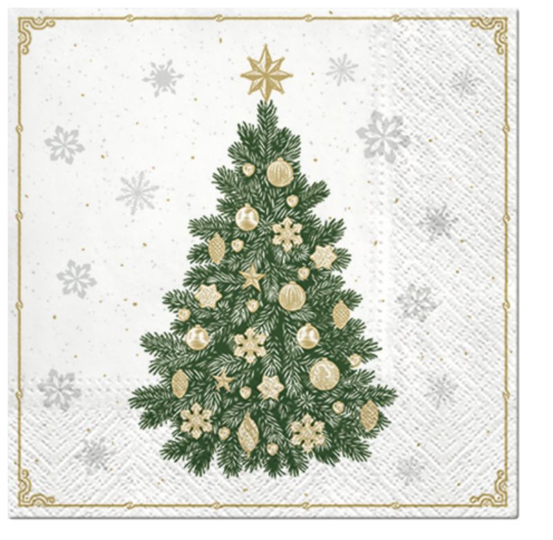 PAW - Paw Lunch Napkins 33cm Frosty Tree