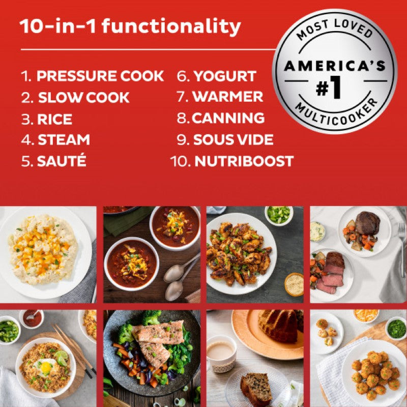 Instant Pot Duo Pro Plus Wifi 5.7L, 10-in-1 multi-cooker with WiFi, fast cooking, and 11 safety features.