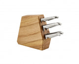 Furi Pro Duo 7-piece knife set with high carbon stainless steel knives and eco-friendly oak block for innovative kitchen use.