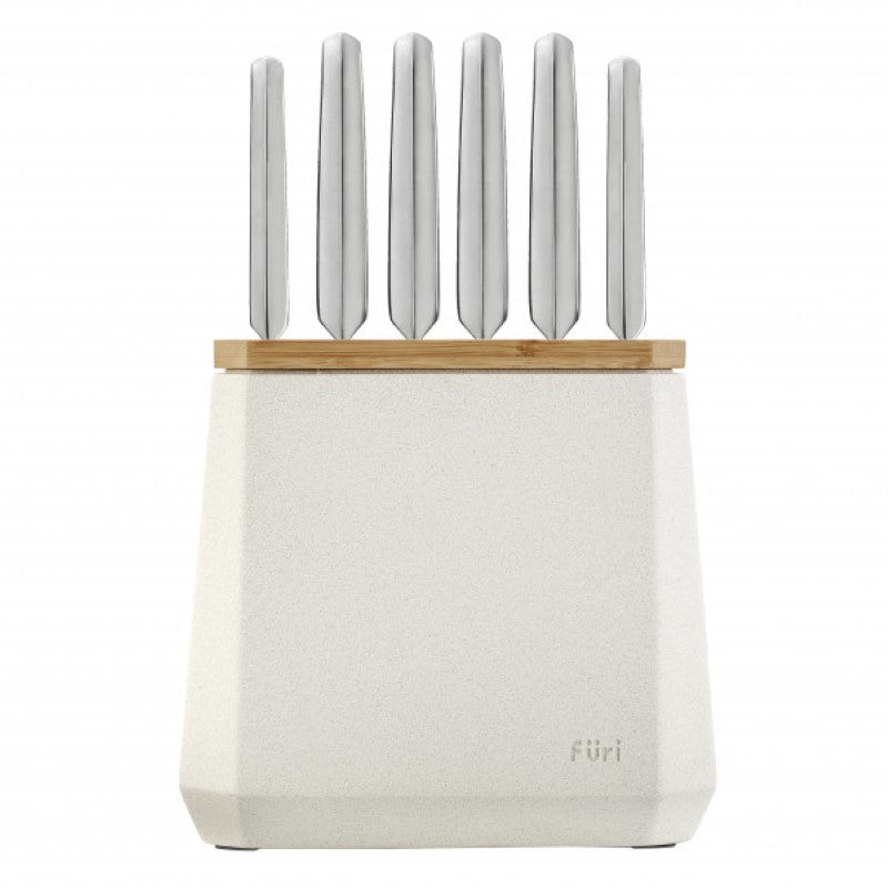 Furi -  Stone Knife Block Snow Terazzo Set 7 Piece