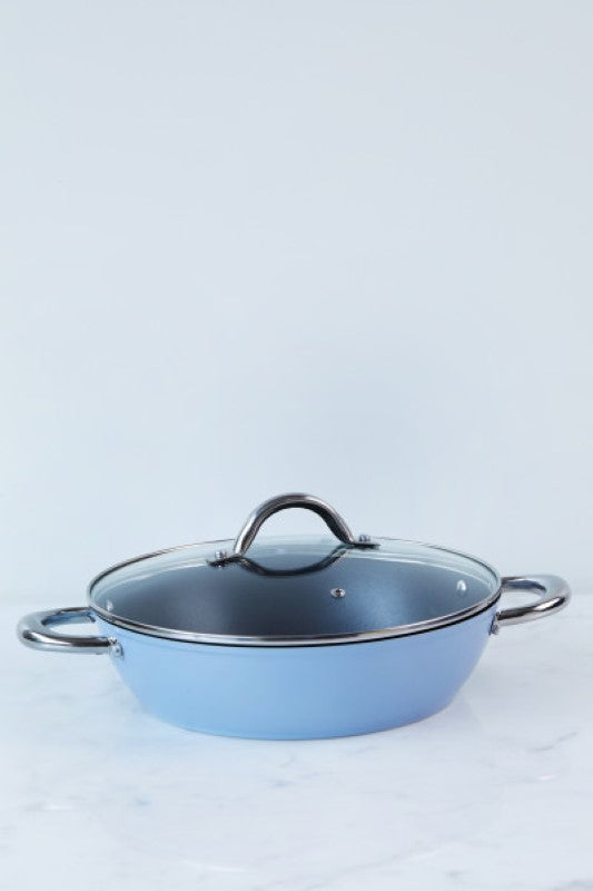 Wiltshire -  Easycook Blue Non-stick Casserole 28cm with glass lid