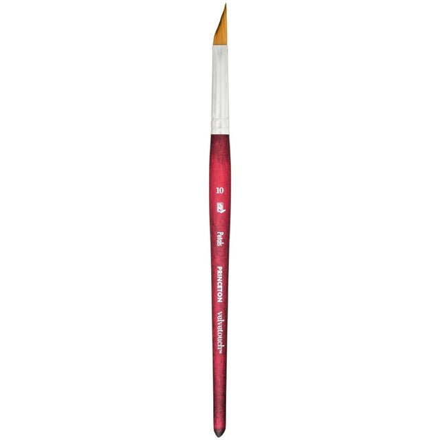 Princeton Velvetouch Synthetic Petals Brush 10, ideal for versatile painting with precision and comfort.