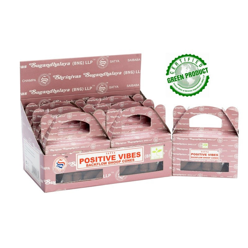 Satya Positive Vibes Backflow Cones - Set of 6