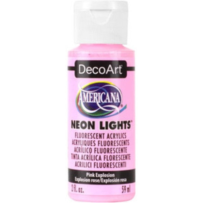 Decoart Americana Neon Lights Paints 2oz 2oz PINK EXPLOSION