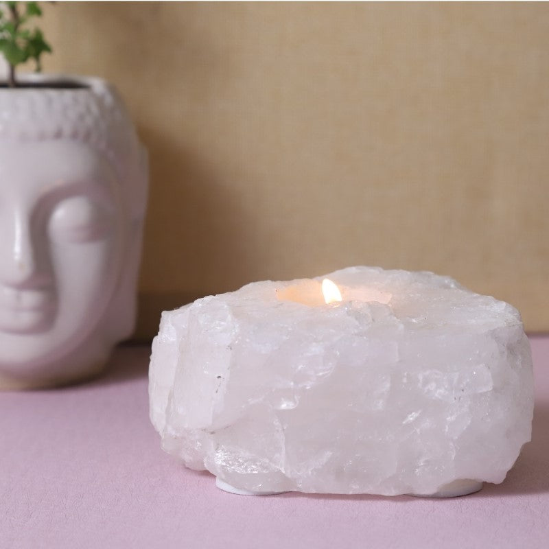 Clear Quartz Tealight Holder