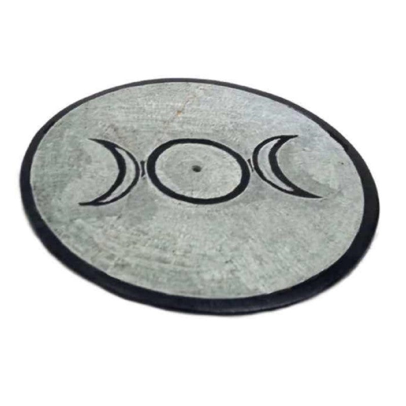 Triple Moon - Set of 2 Soapstone Incense Holder
