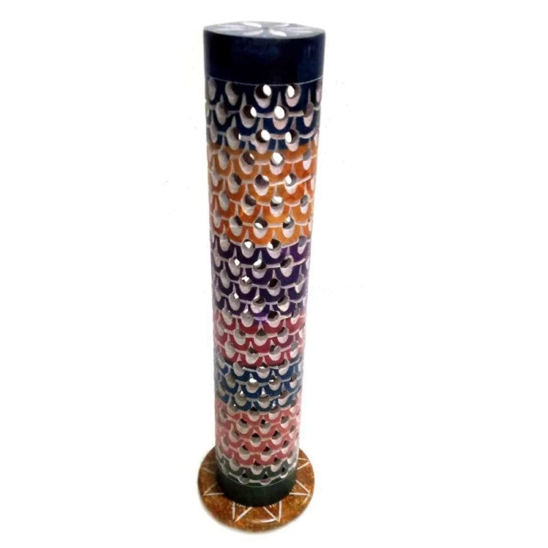 Jali Multi Colour Soapstone Incense Tower