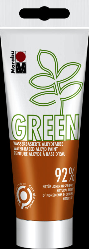 Vibrant 100ml orange water-based alkyd paint by Marabu, eco-friendly and versatile for artists and DIY projects.