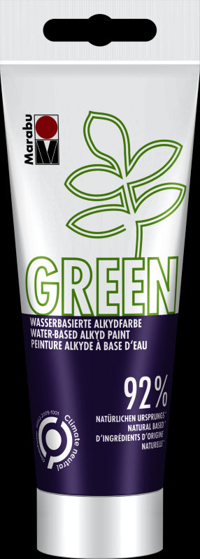 Marabu Green 100ml water-based alkyd paint in Violet, eco-friendly and vegan, perfect for vibrant artistic projects.