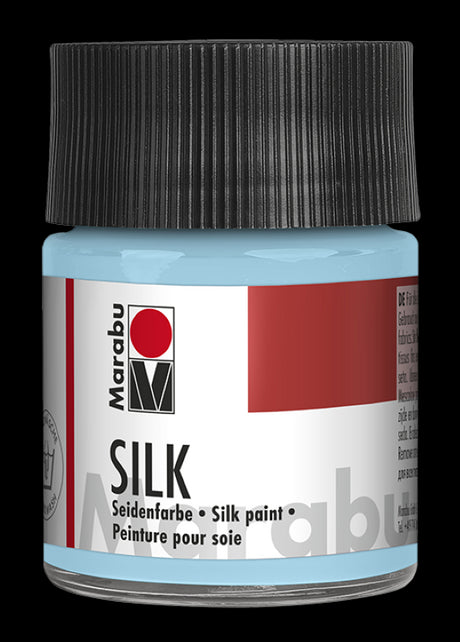 Vibrant ARCTIC Marabu Silk Fabric Paint in 50ml, ideal for silk and thin cotton, offering smooth application and durable color.