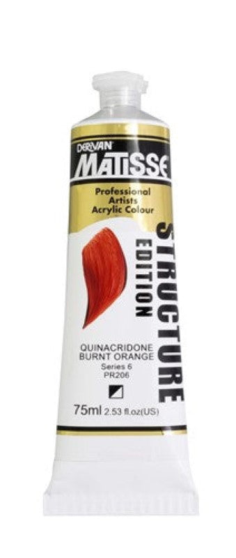 Derivan Matisse Structure Acrylic Paints 75ml QUIN BURNT ORANGE S6